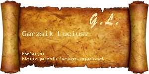 Garzsik Luciusz névjegykártya